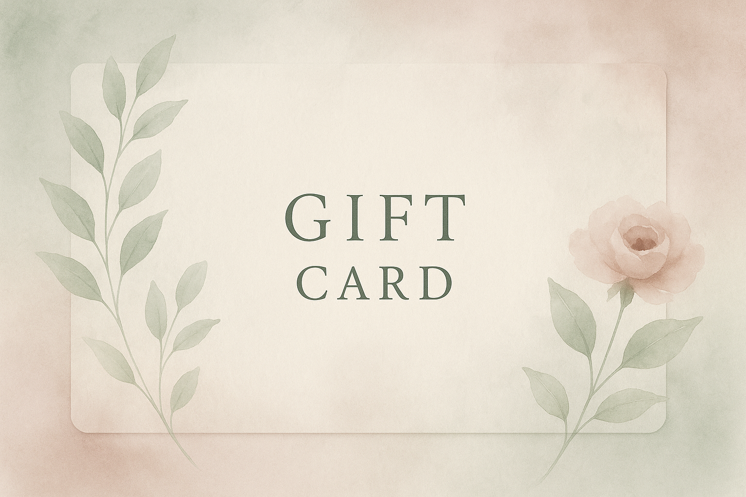 Calming and elegant gift card design