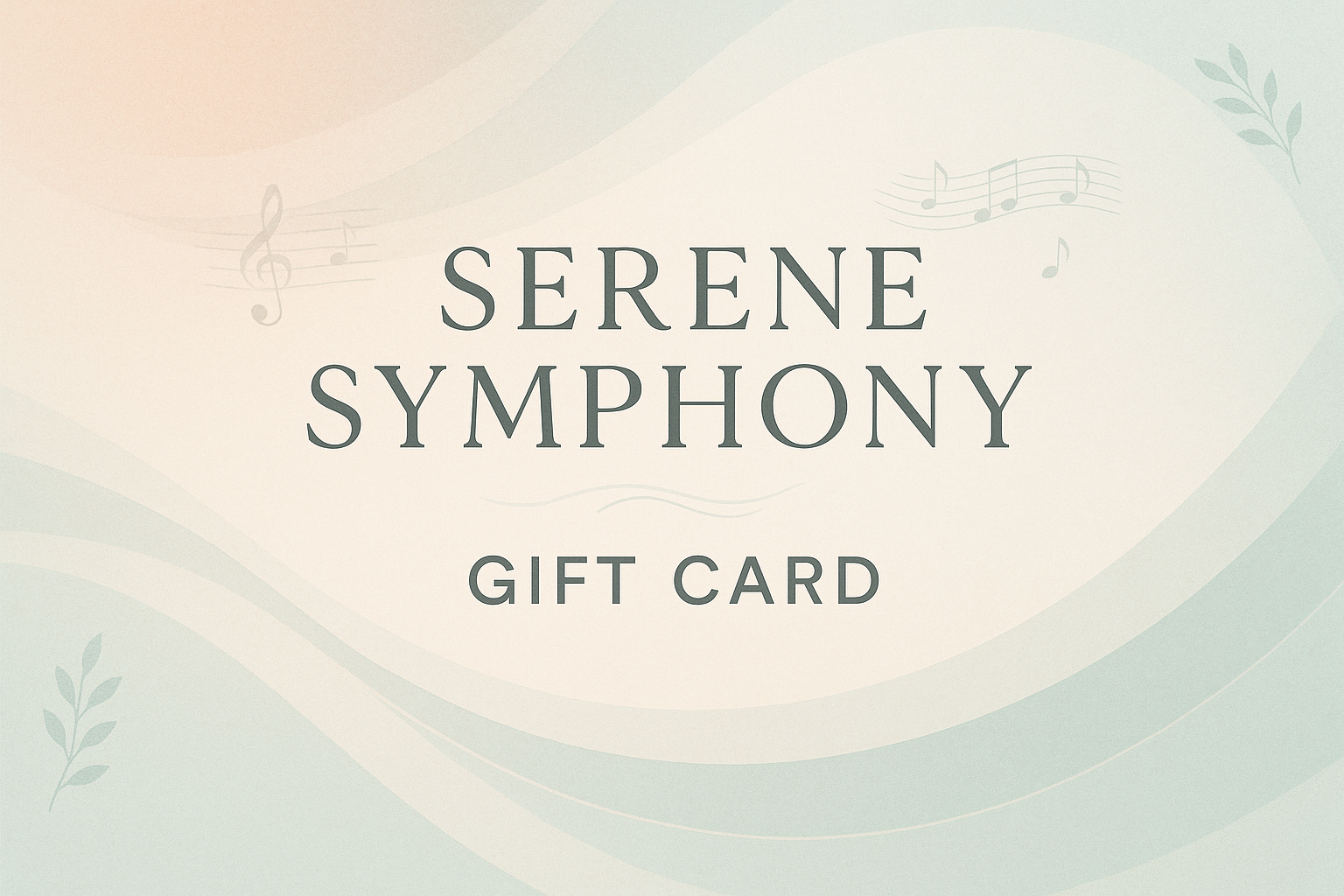 Gift card design for Serene Symphony
