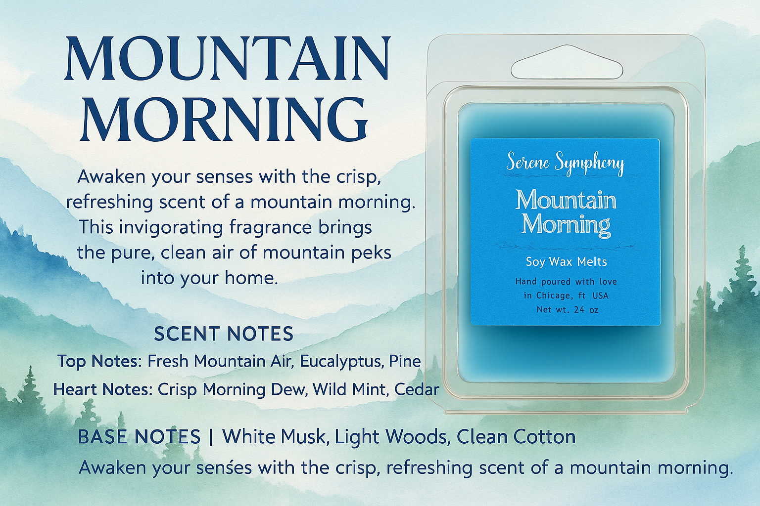 Mountain Morning Wax Melts Social Media Flyer